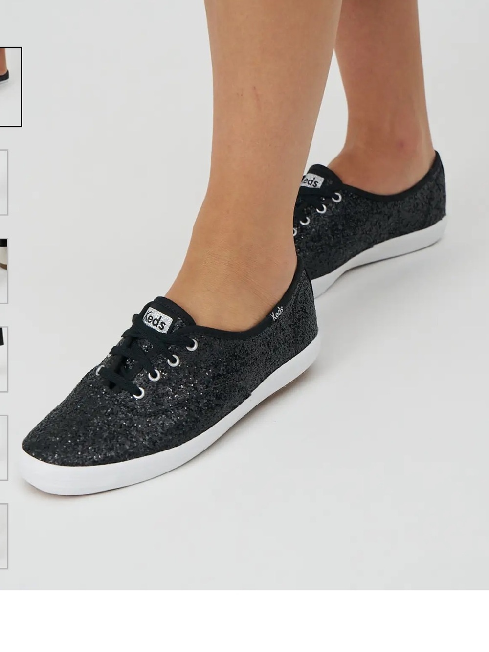 Keds Champion Glitter Celebration Lace Up Womens Black Sneakers Casual Shoes 8.5